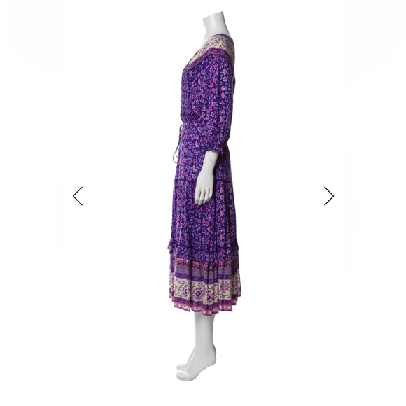 Spell and the Gypsy Collective Dahlia Floral Purple Women's Midi Dress - Picture 4 of 4